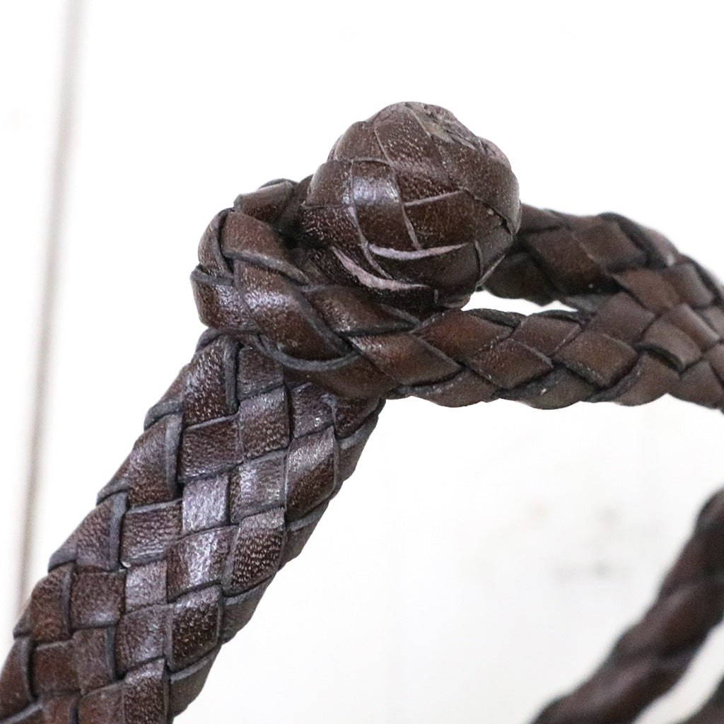 Double RL : LEATHER BRAIDED CUFF (BROWN)