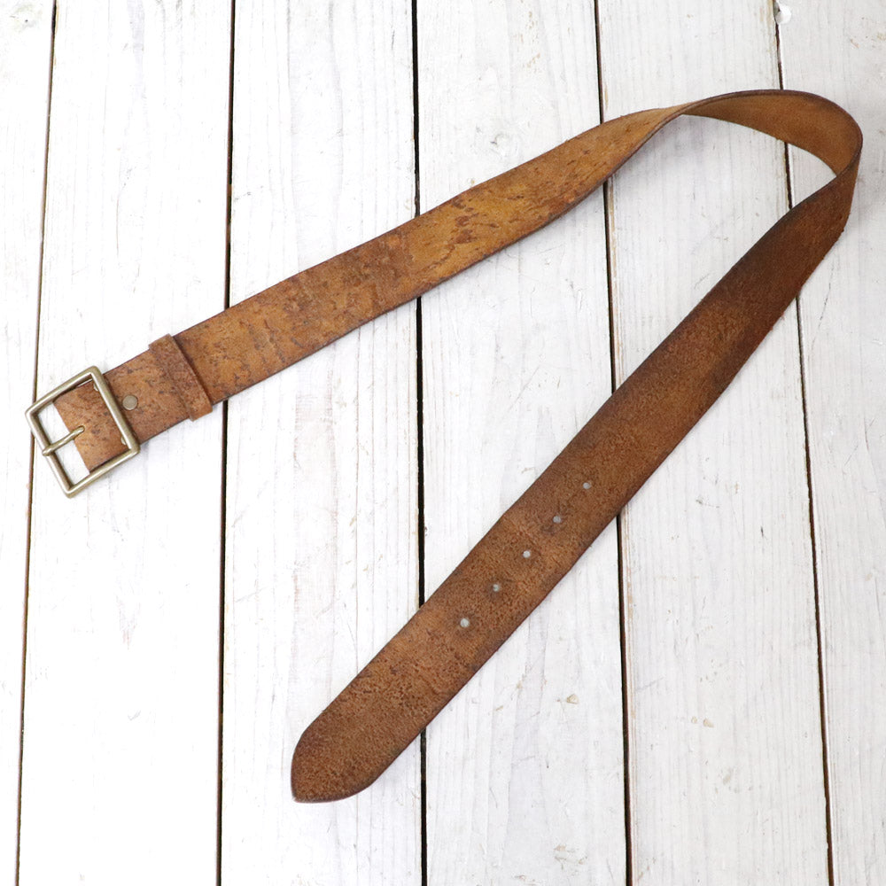 Double RL : DISTRESSED LEATHER BELT (DISTRESSED TAN)