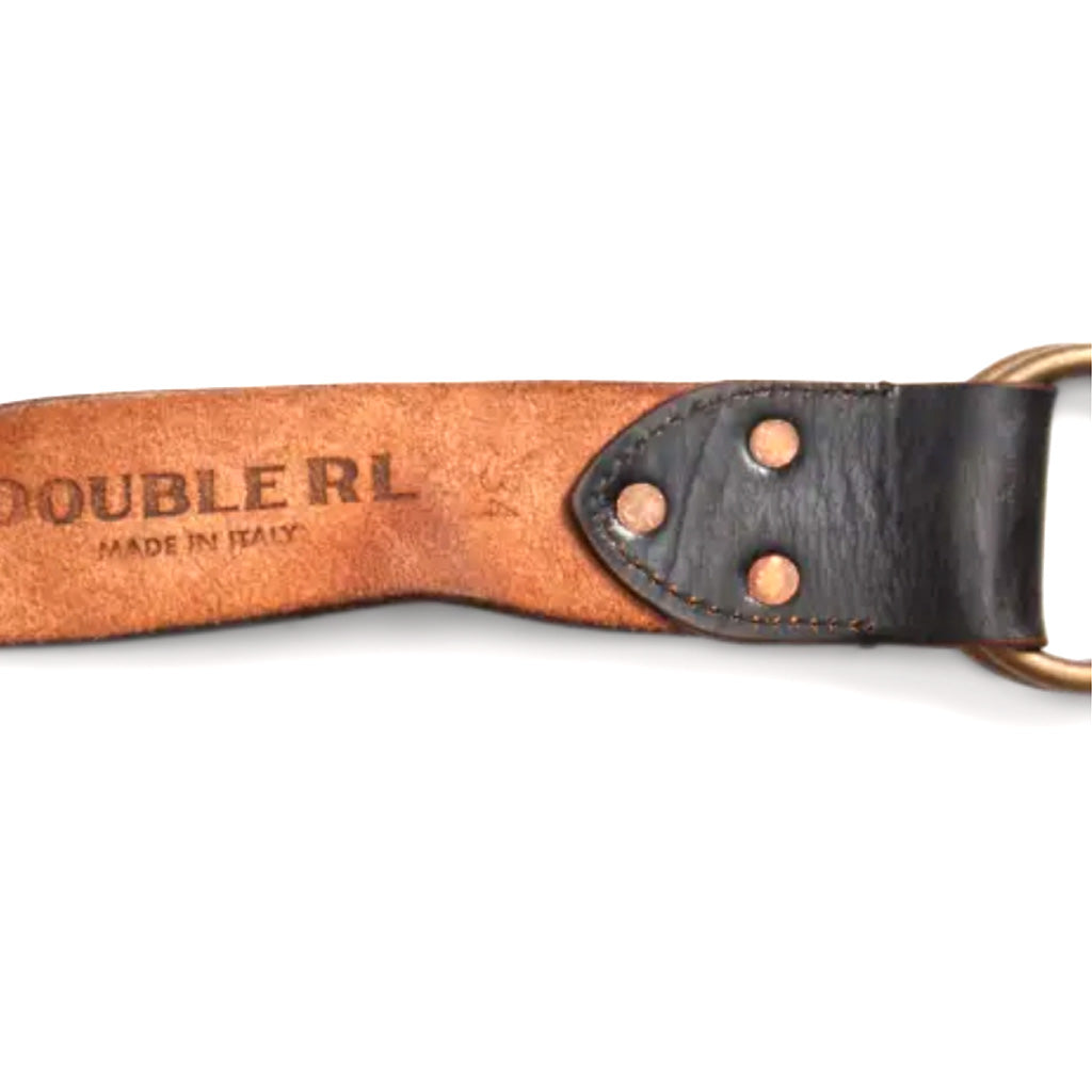 Double RL : LEATHER DOUBLE-O-RING BELT (BLACK)
