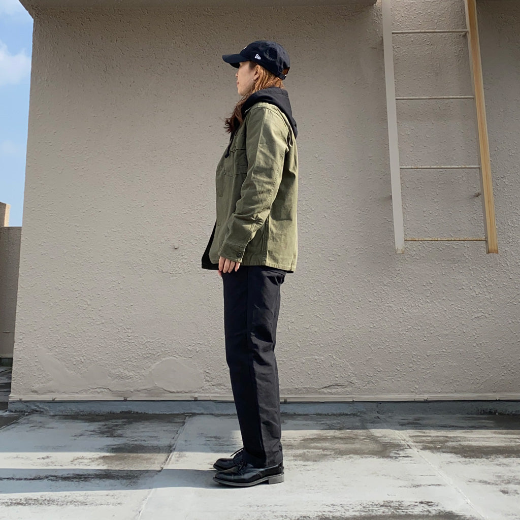 Double RL : REVERSE-SATEEN OVERSHIRT (OLIVE)