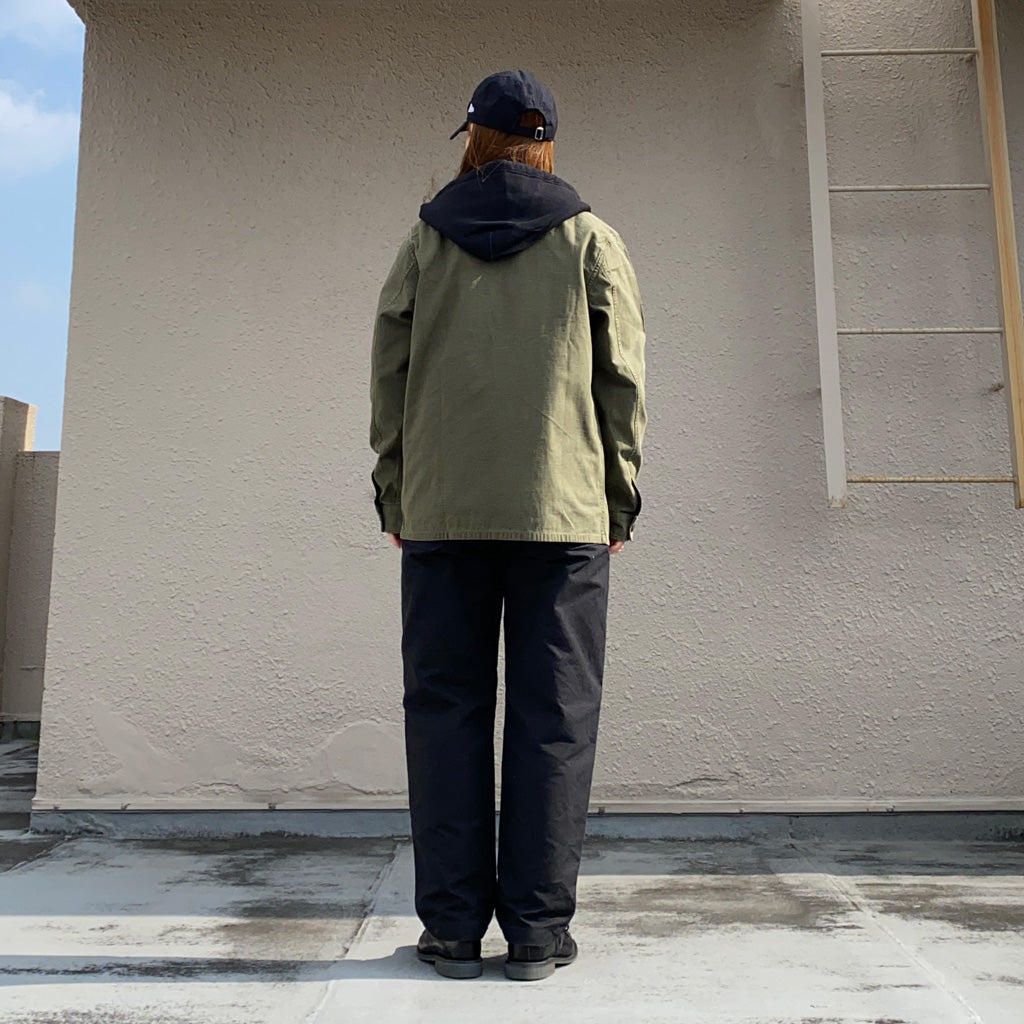 Double RL : REVERSE-SATEEN OVERSHIRT (OLIVE)