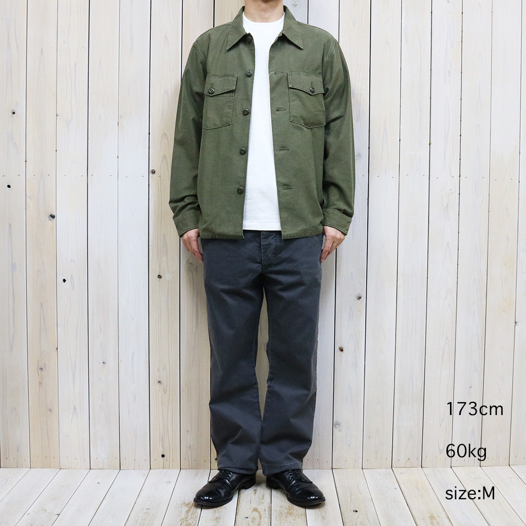 Double RL : REVERSE-SATEEN OVERSHIRT (OLIVE)