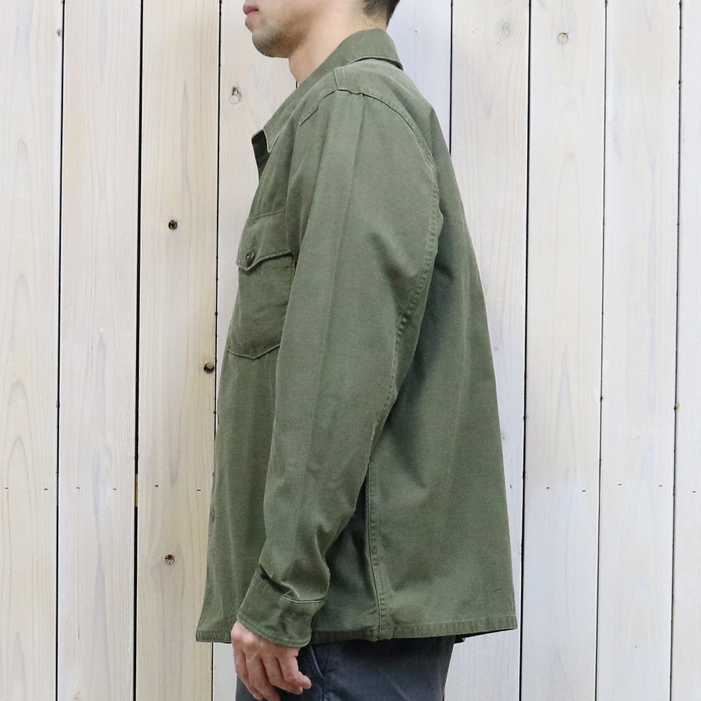 Double RL : REVERSE-SATEEN OVERSHIRT (OLIVE)