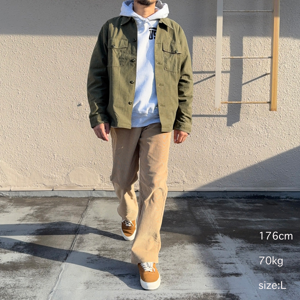 Double RL : REVERSE-SATEEN OVERSHIRT (OLIVE)