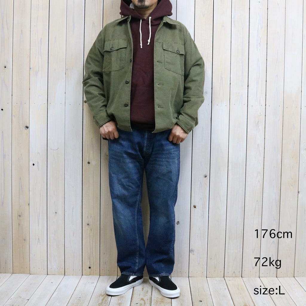 Double RL : REVERSE-SATEEN OVERSHIRT (OLIVE)