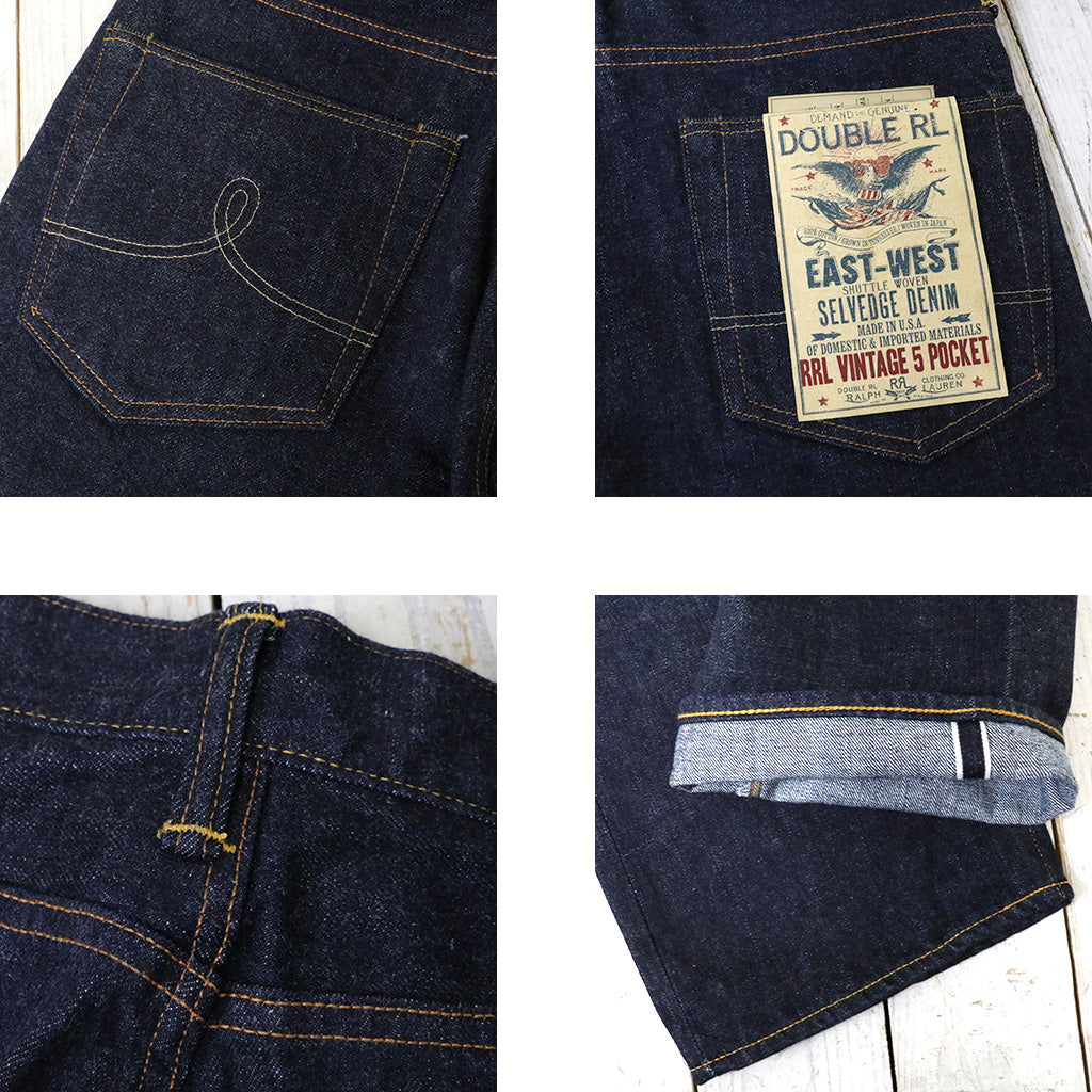 Double RL : VINTAGE 5-POCKET EAST-WEST SELVEDGE JEAN