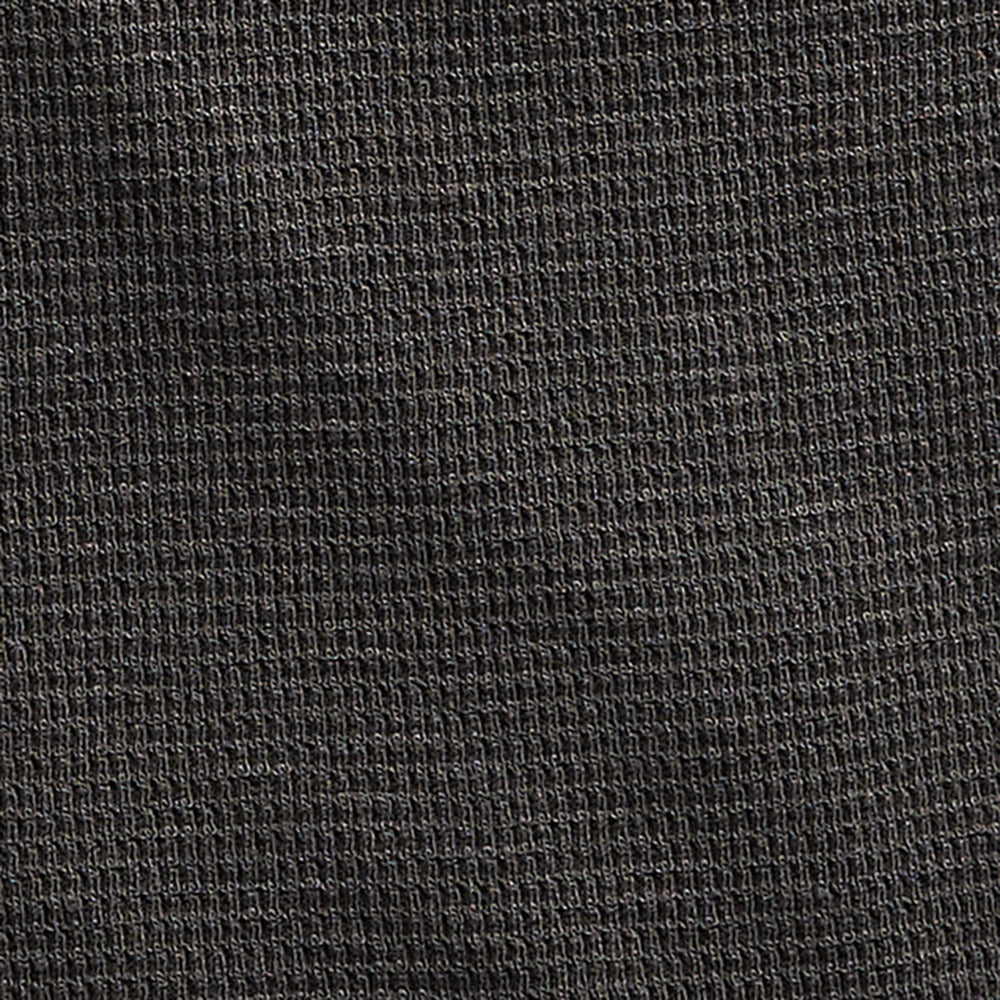 Double RL : WAFFLE-KNIT SHORT-SLEEVE HENLEY SHIRT (BLACK)