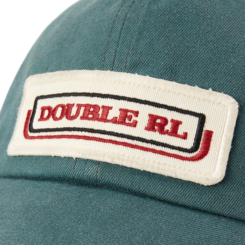 Double RL : LOGO-PATCH TWILL TRUCKER CAP (GREEN)