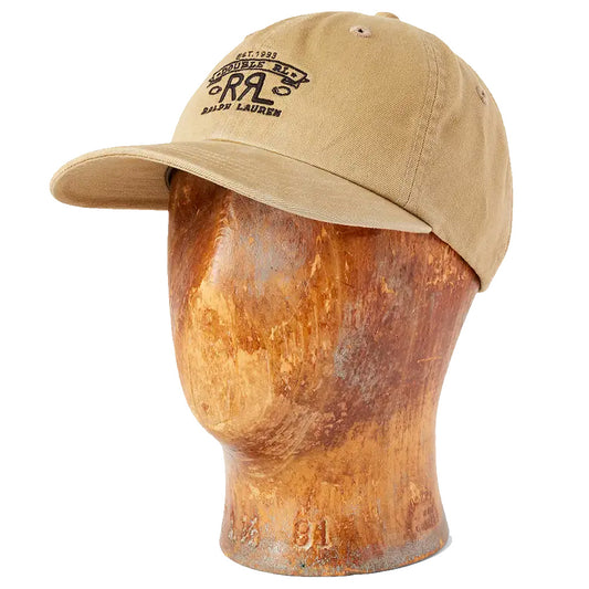Double RL : RRL RANCH LOGO TWILL BALL CAP (KHAKI)