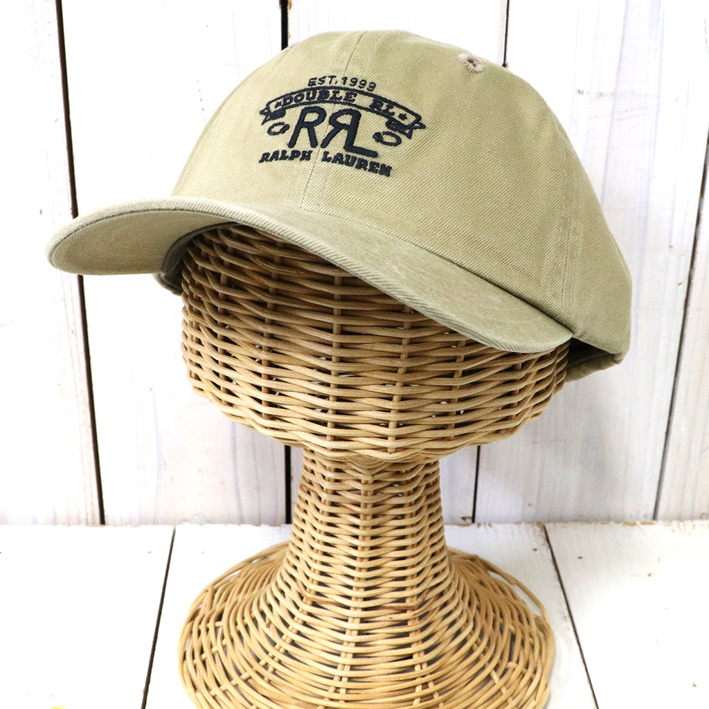 Double RL : RRL RANCH LOGO TWILL BALL CAP (KHAKI)