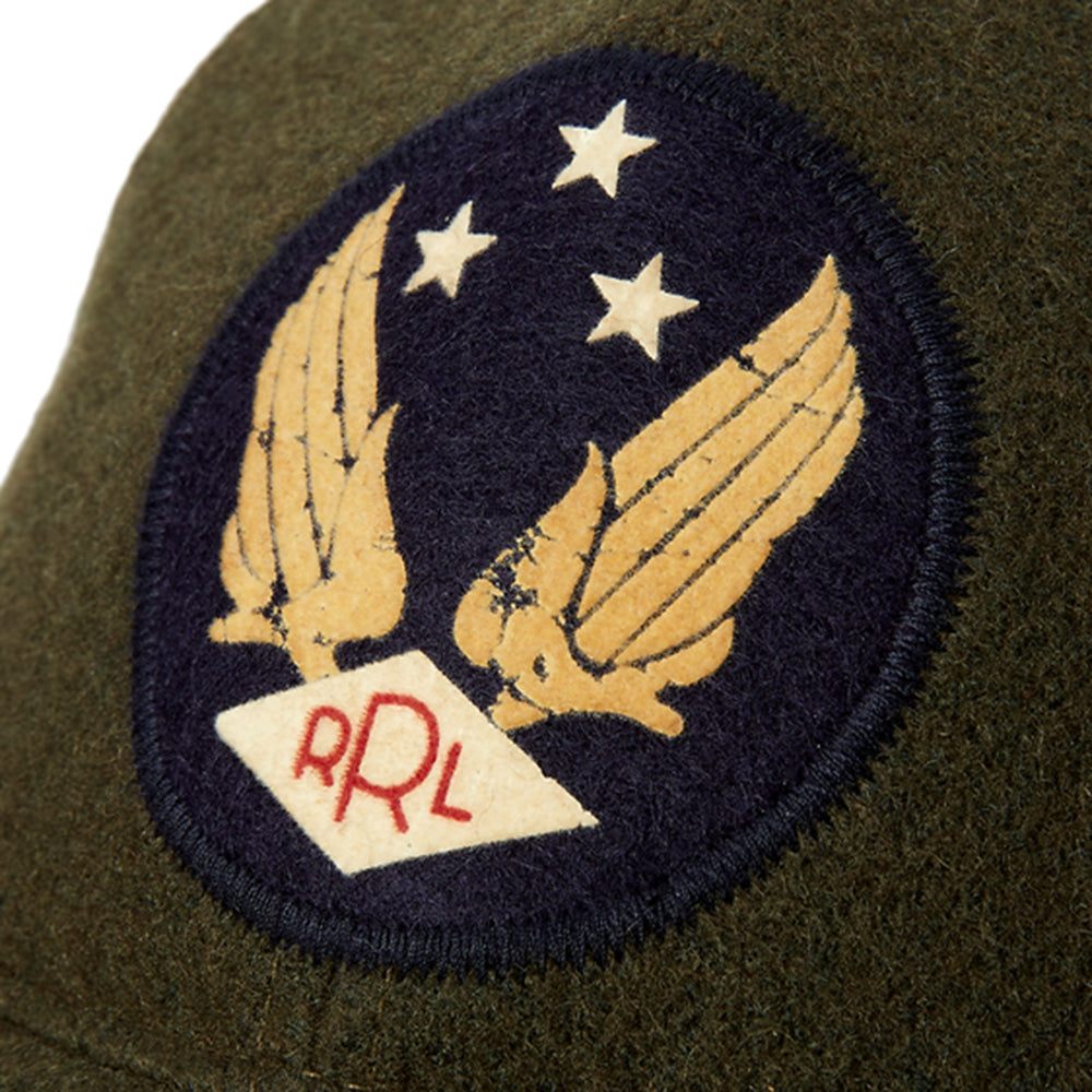 Double RL『LOGO WOOL BLEND FELT BALL CAP』(OLIVE)