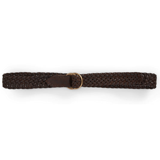 Double RL : BLADED LEATHER BELT (BROWN)