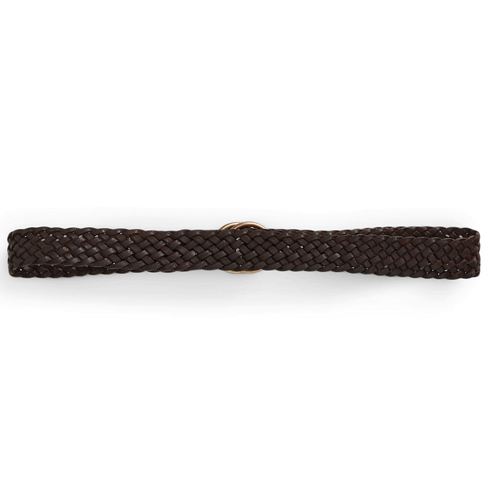 Double RL : BLADED LEATHER BELT (BROWN)