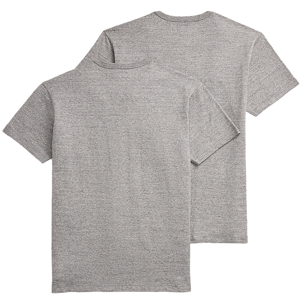 Double RL : GARMENT-DYED POCKET T-SHIRT 2PACK (GRAY)
