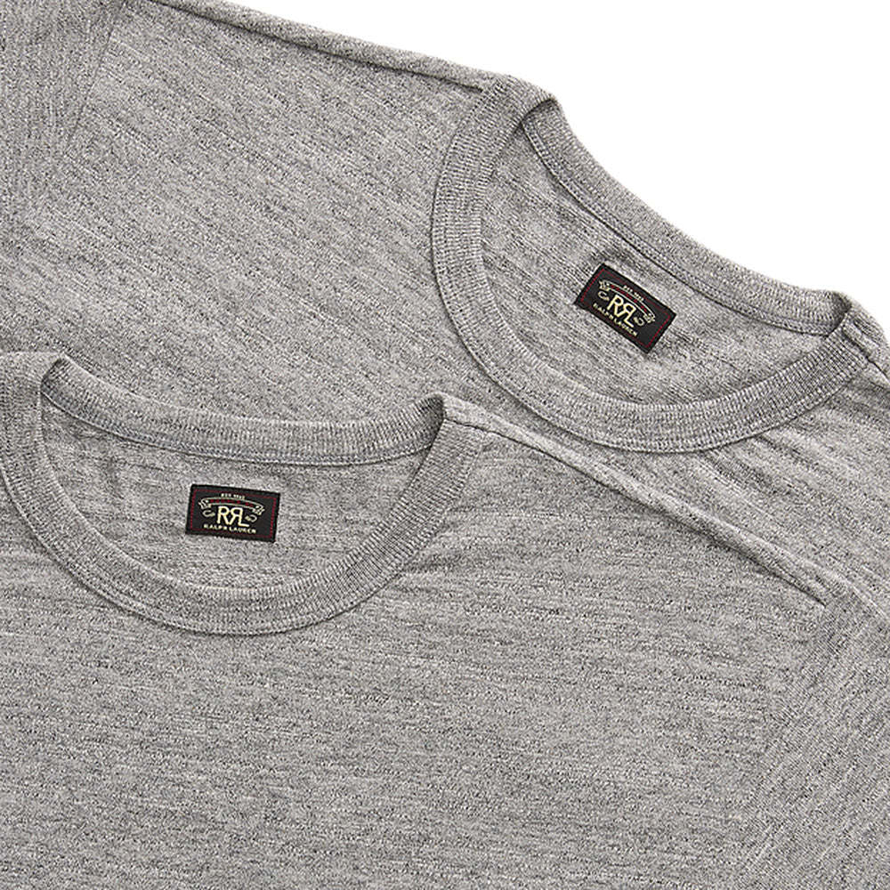 Double RL : GARMENT-DYED POCKET T-SHIRT 2PACK (GRAY)