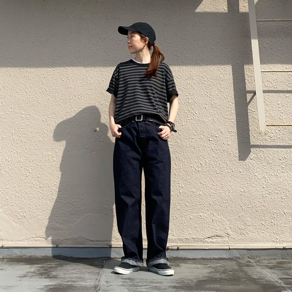 Double RL『STRIPED JERSEY CREWNECK T-SHIRT』(BLACK)