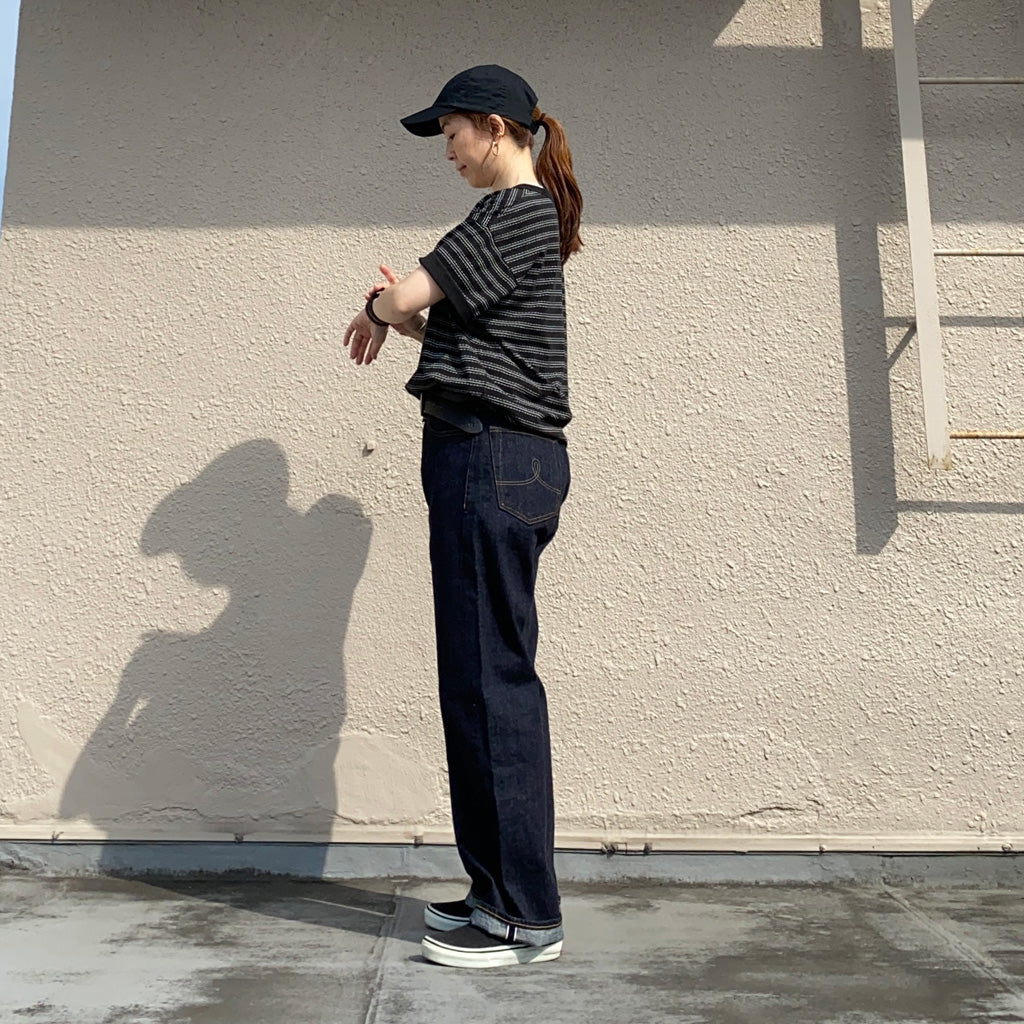 Double RL『STRIPED JERSEY CREWNECK T-SHIRT』(BLACK)