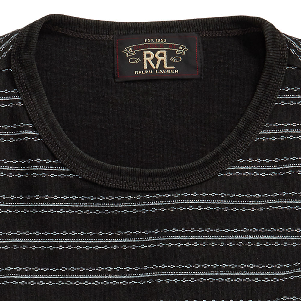 Double RL『STRIPED JERSEY CREWNECK T-SHIRT』(BLACK)