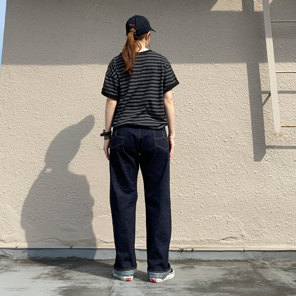 Double RL『STRIPED JERSEY CREWNECK T-SHIRT』(BLACK)