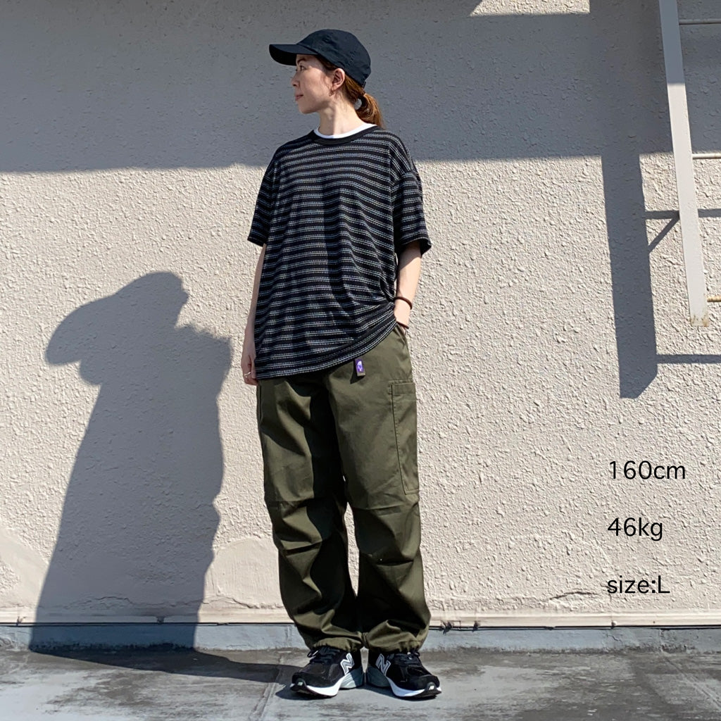 Double RL『STRIPED JERSEY CREWNECK T-SHIRT』(BLACK)