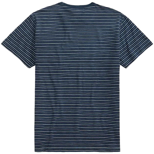 Double RL : STRIPED JERSEY CREWNECK T-SHIRT (NAVY)