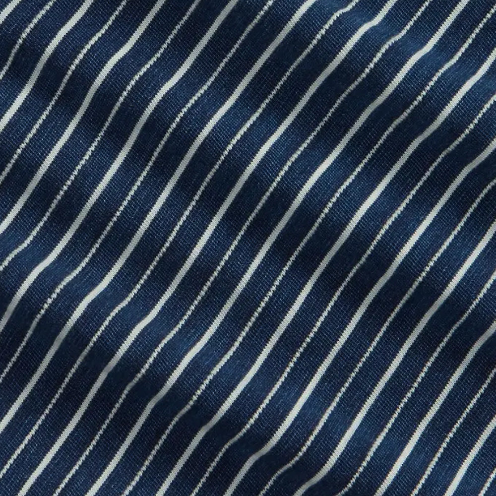 Double RL : STRIPED JERSEY CREWNECK T-SHIRT (NAVY)