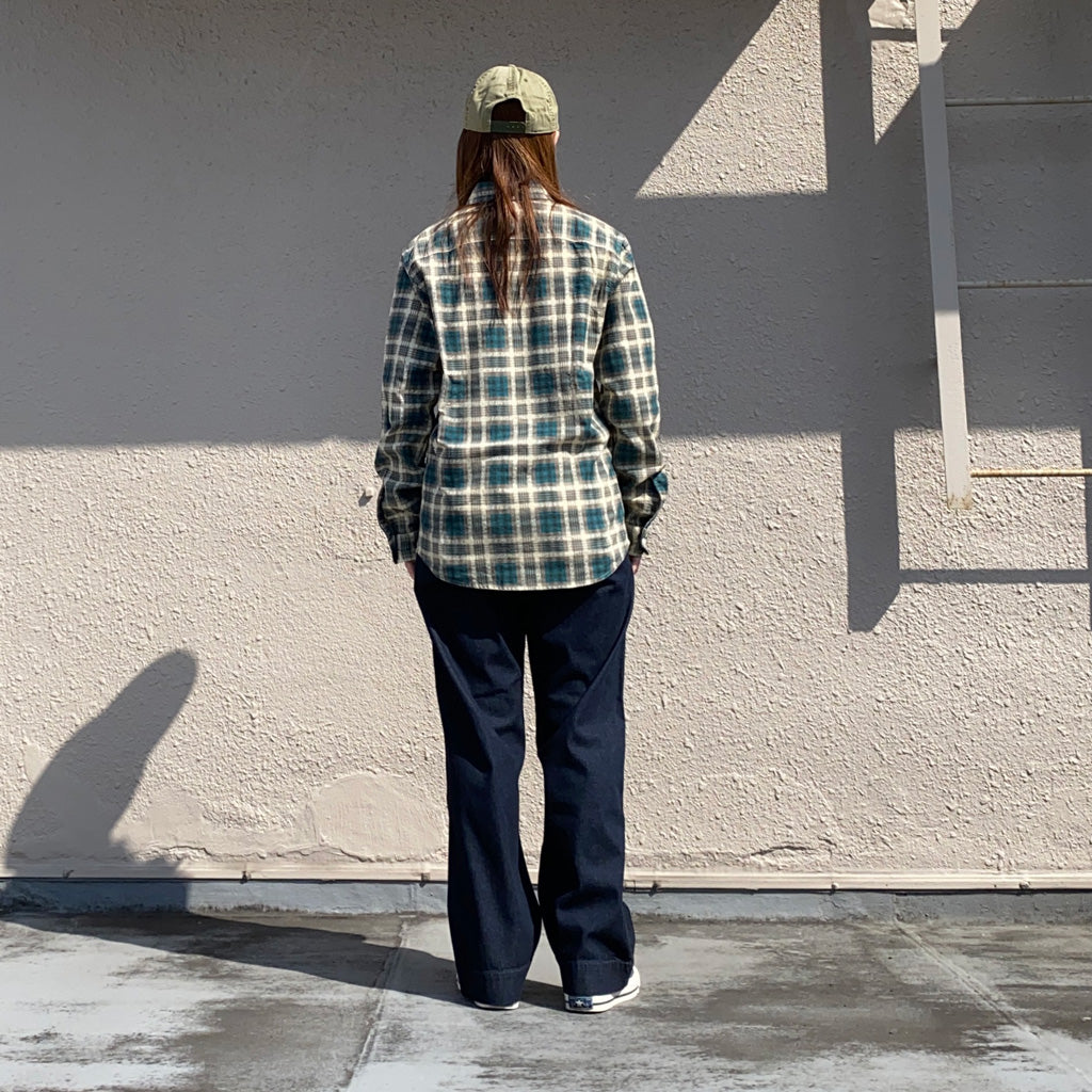 【SALE40%OFF】Double RL『PLAID PRINT CHAMOIS WORK SHIRT』(GREEN)