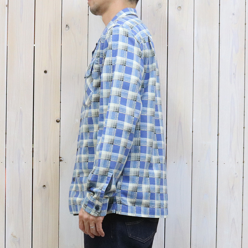 【SALE40%OFF】Double RL『PLAID PRINT CHAMOIS CAMP SHIRT』(BLUE)