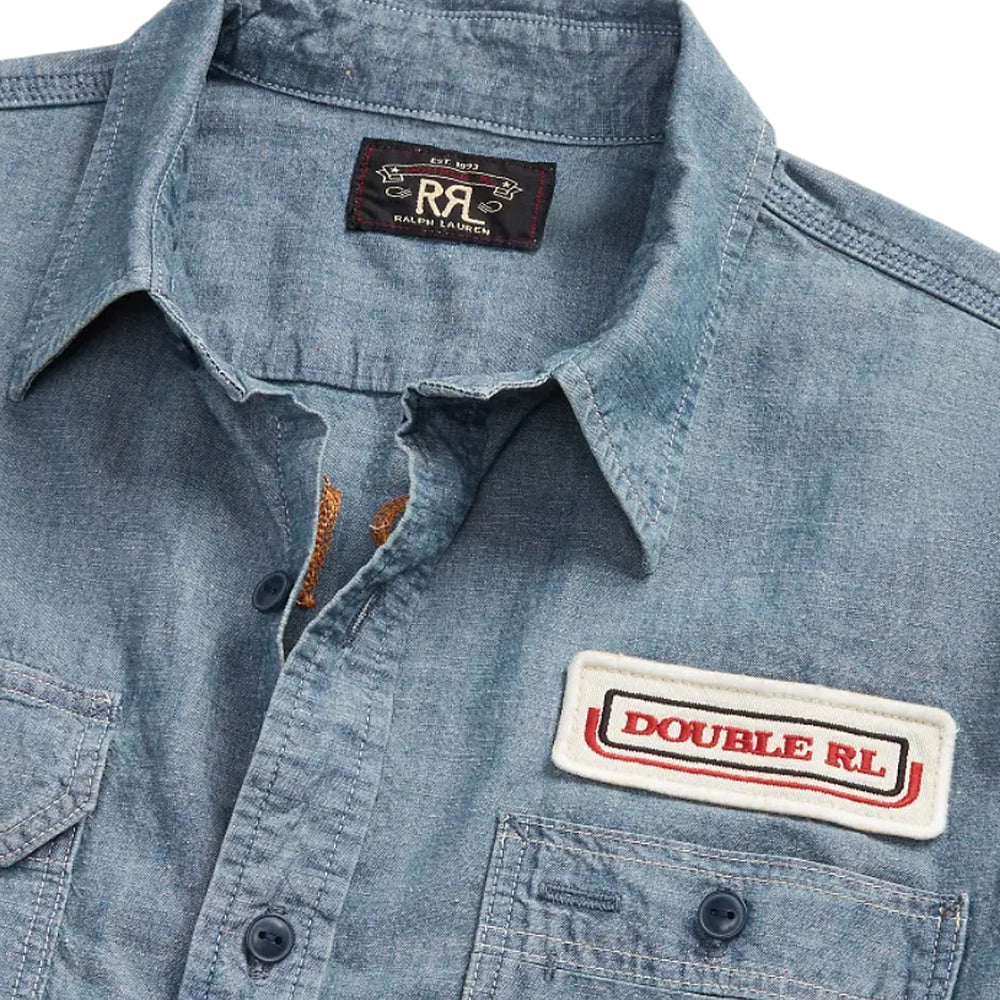 Double RL『EMBROIDERED INDIGO CHAMBRAY WORKSHIRT』