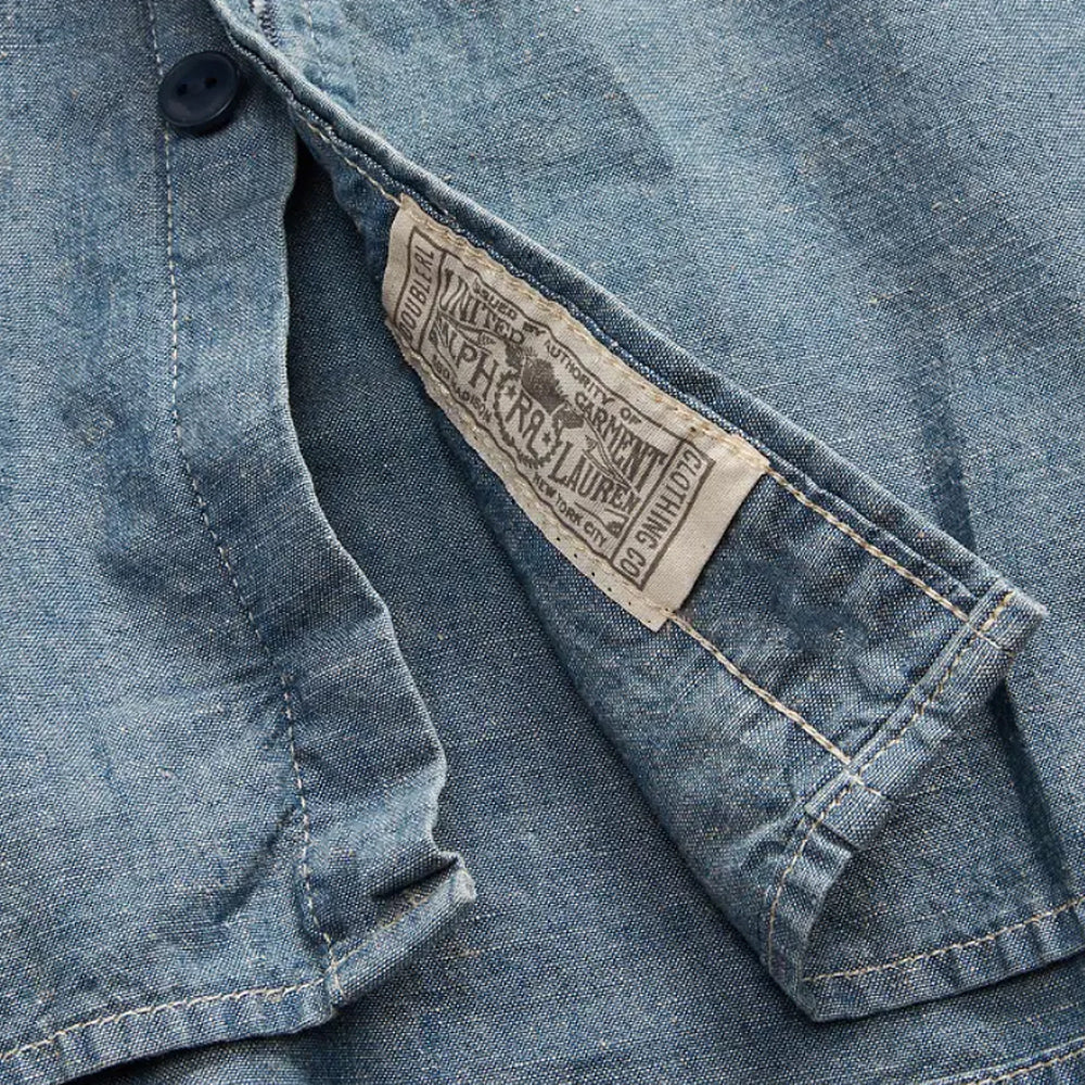 Double RL『EMBROIDERED INDIGO CHAMBRAY WORKSHIRT』