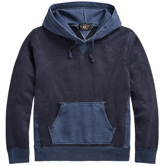 Double RL : GARMENT-DYE FRENCH TERRY HOODIE (NAVY)