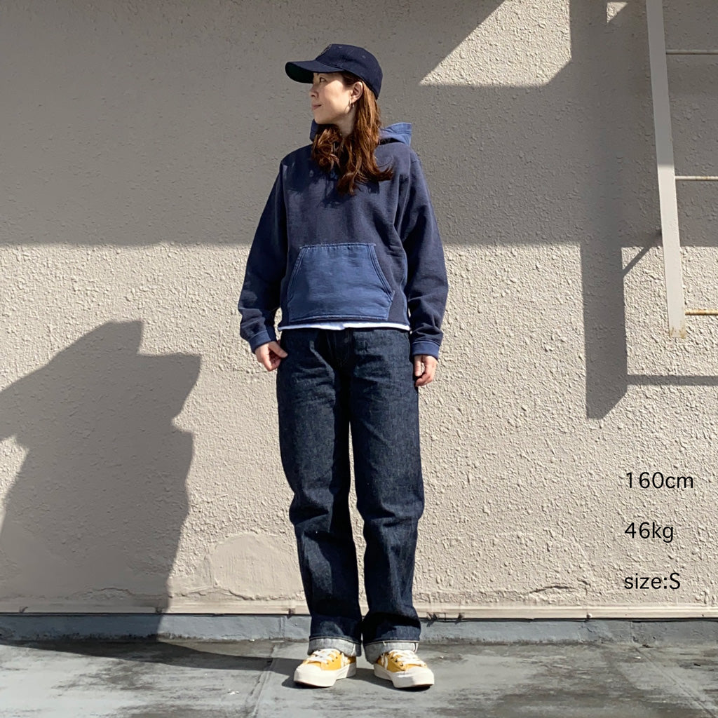 Double RL : GARMENT-DYE FRENCH TERRY HOODIE (NAVY)