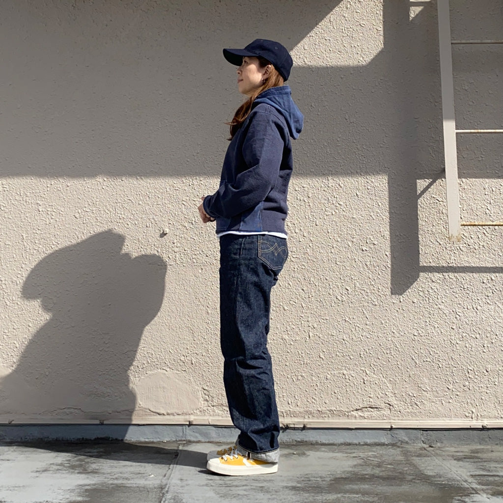 Double RL : GARMENT-DYE FRENCH TERRY HOODIE (NAVY)
