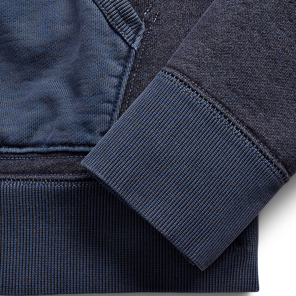 Double RL : GARMENT-DYE FRENCH TERRY HOODIE (NAVY)