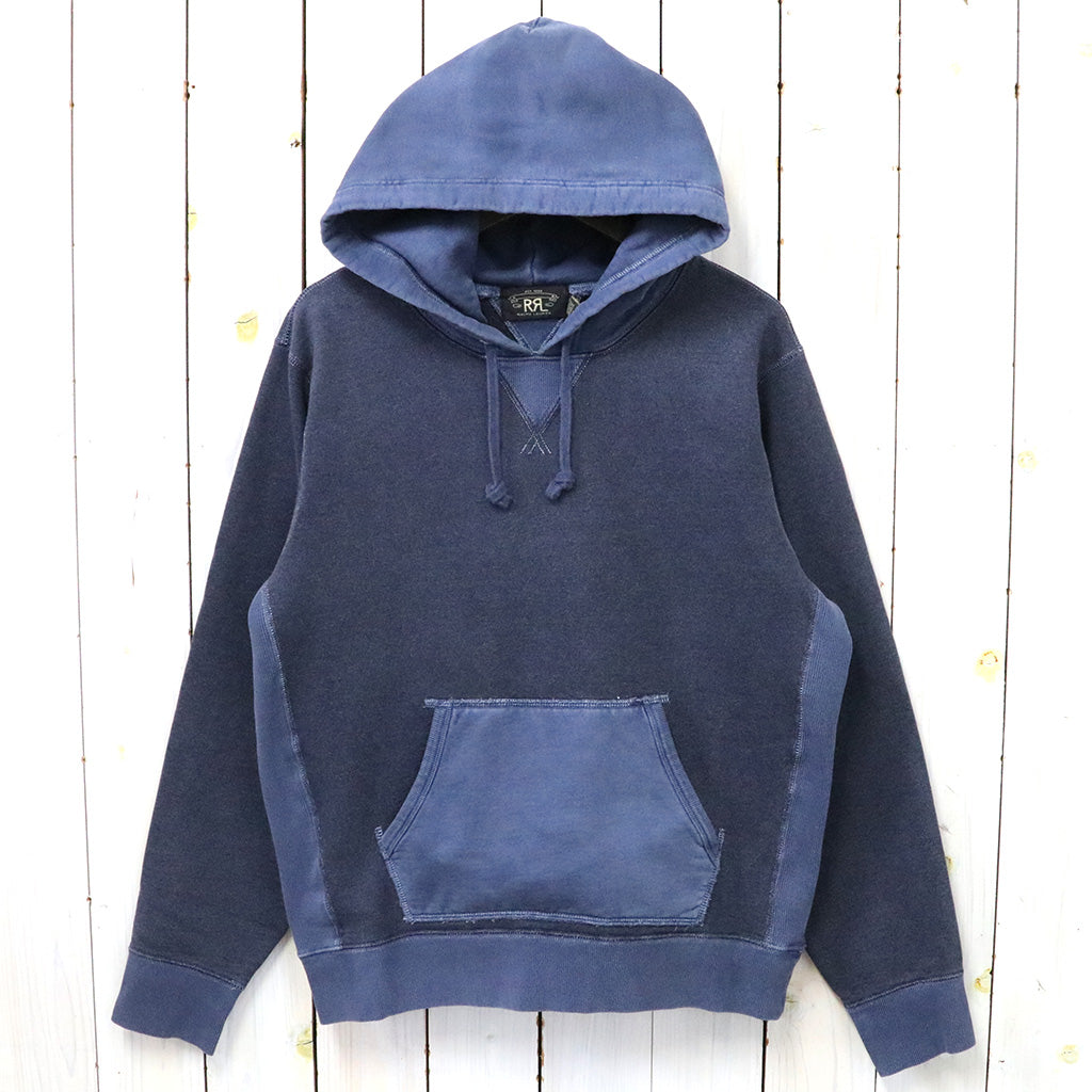 Double RL : GARMENT-DYE FRENCH TERRY HOODIE (NAVY)