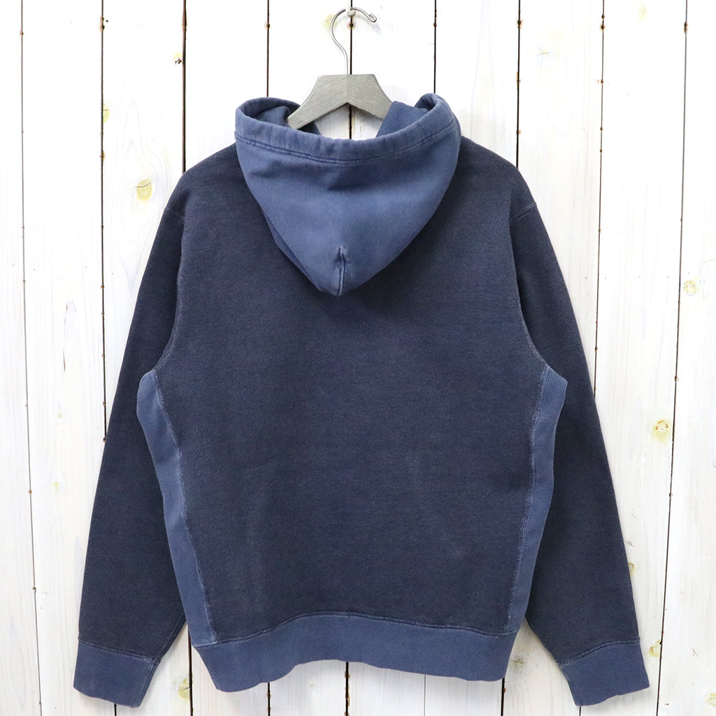 Double RL : GARMENT-DYE FRENCH TERRY HOODIE (NAVY)