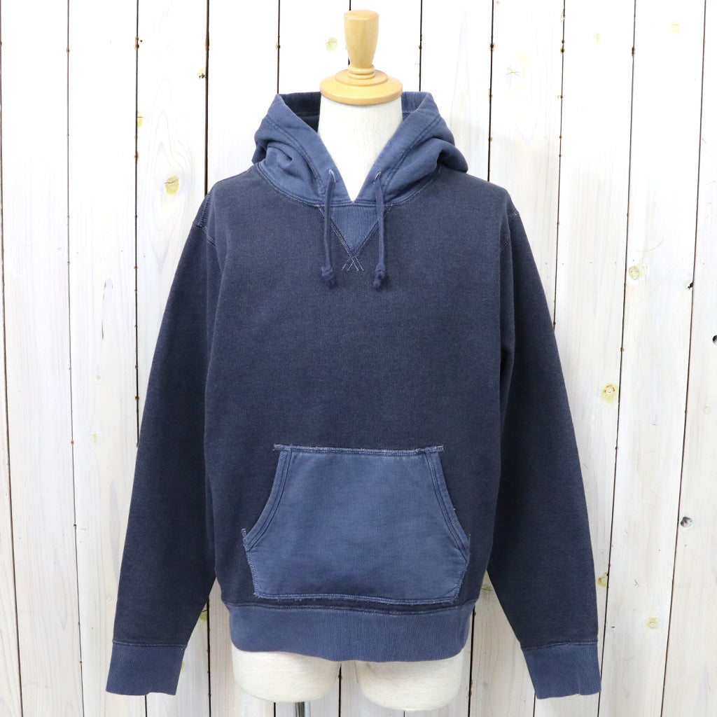 Double RL : GARMENT-DYE FRENCH TERRY HOODIE (NAVY)