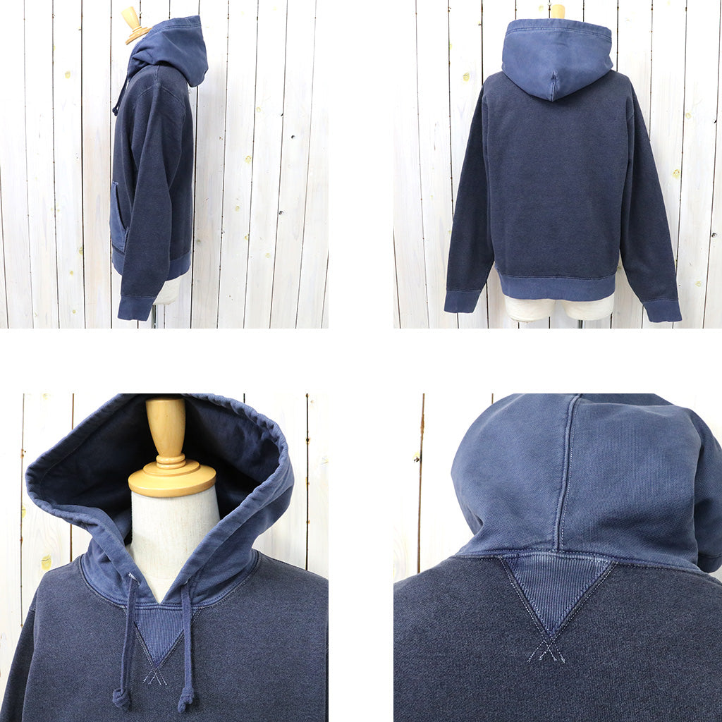 Double RL : GARMENT-DYE FRENCH TERRY HOODIE (NAVY)