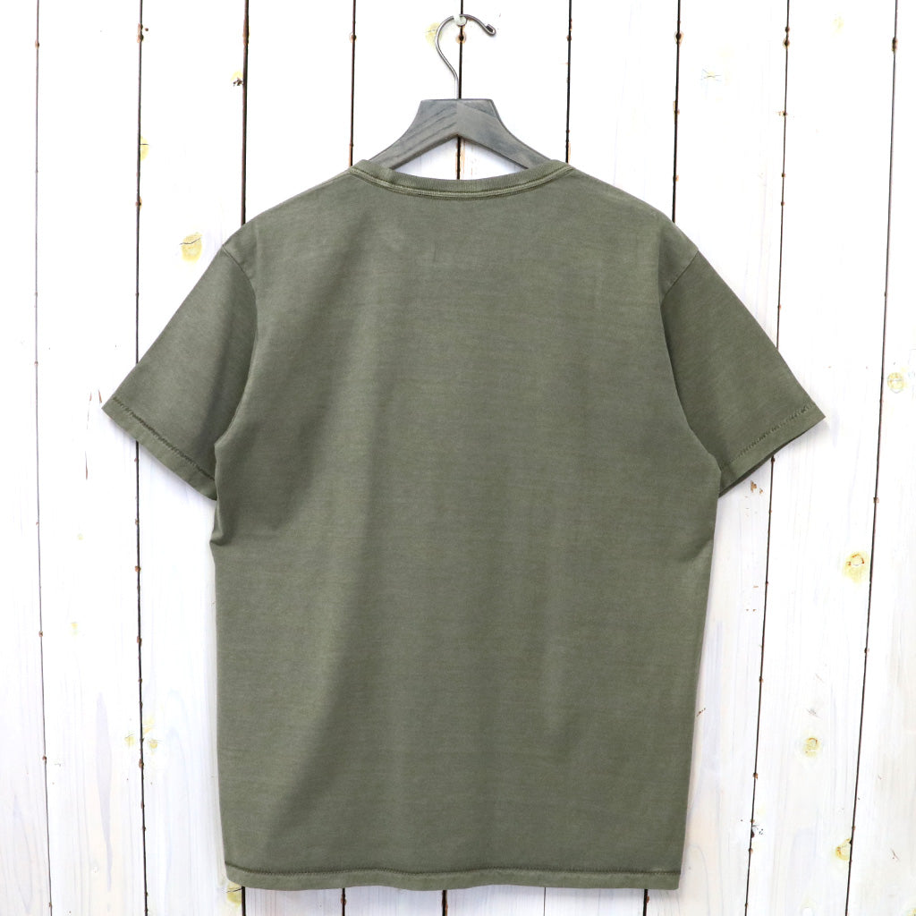 Double RL : GARMENT-DYED LOGO JERSEY T-SHIRT (OLIVE)