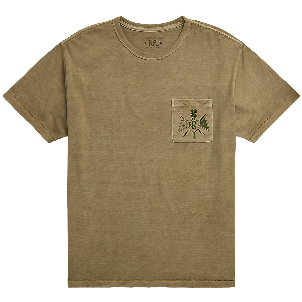 Double RL『GARMENT-DYED JERSEY GRAPHIC T-SHIRT』(TAN)