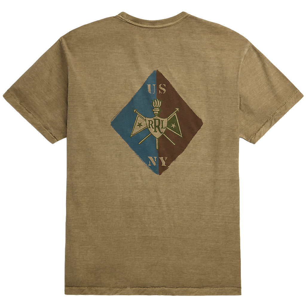 Double RL『GARMENT-DYED JERSEY GRAPHIC T-SHIRT』(TAN)