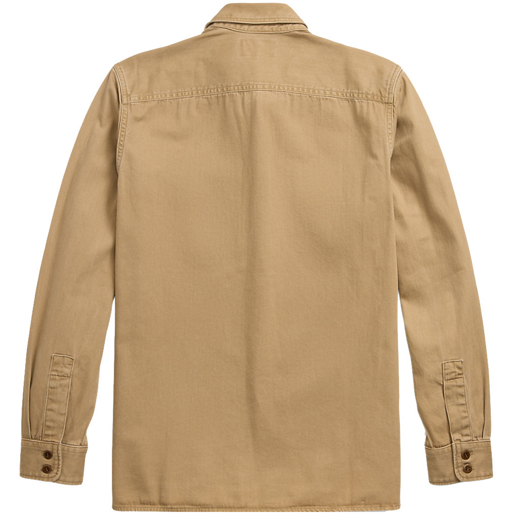Double RL : TWILL WORKSHIRT (TAN)