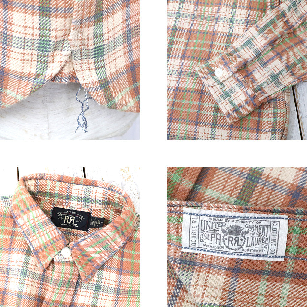 Double RL『PLAID TWILL WORKSHIRT』(ORANGE)