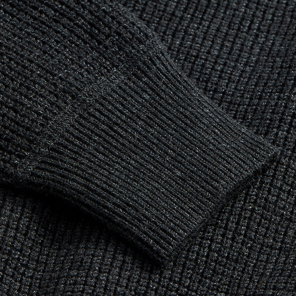 Double RL『WAFFLE-KNIT COTTON-WOOL SWEATER』(BLACK)