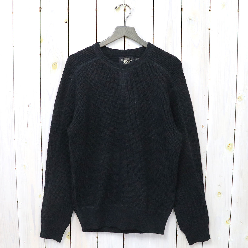 Double RL『WAFFLE-KNIT COTTON-WOOL SWEATER』(BLACK)