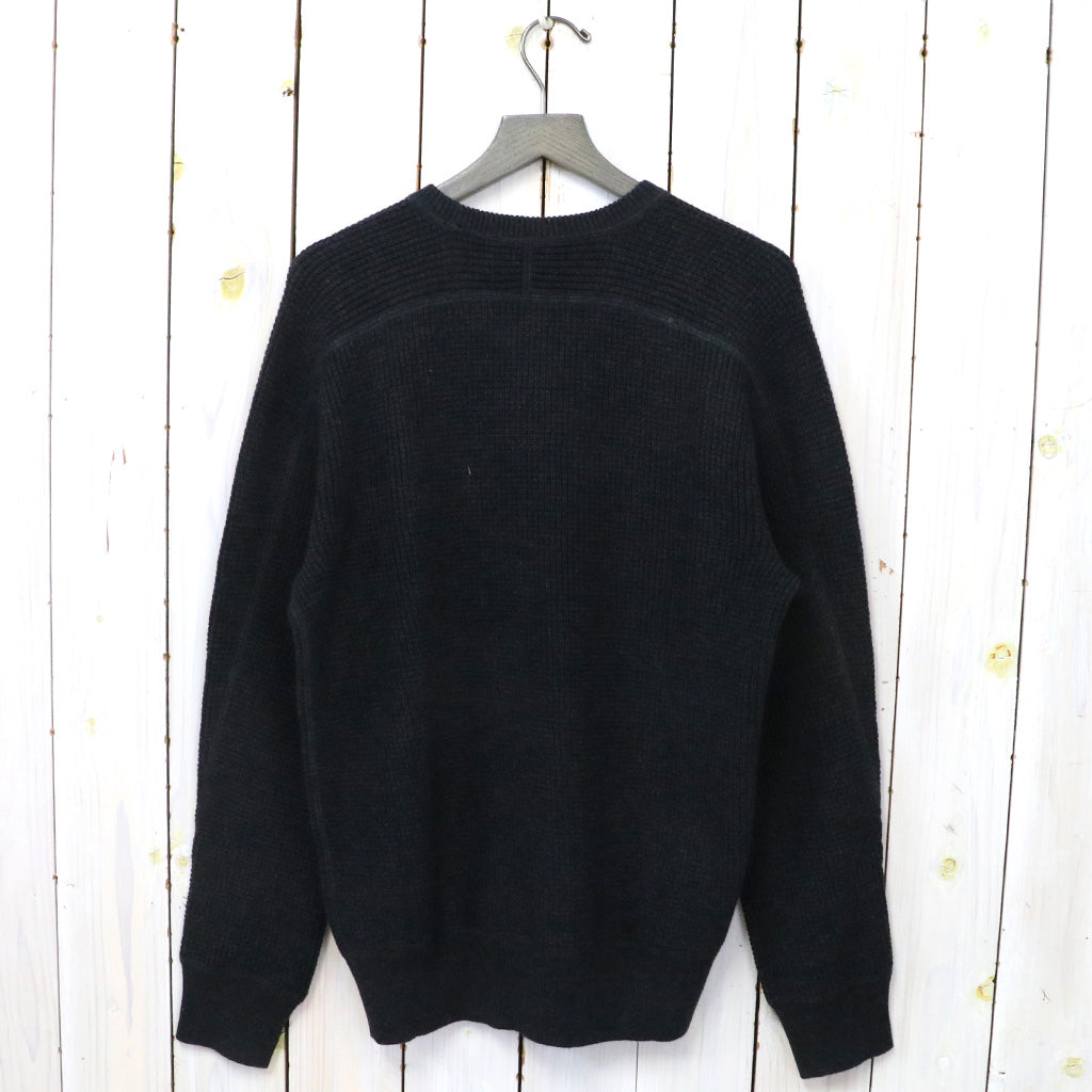 Double RL『WAFFLE-KNIT COTTON-WOOL SWEATER』(BLACK)