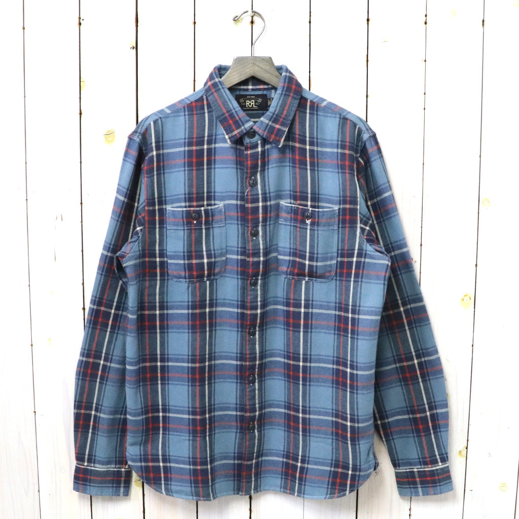 Double RL『PLAID TWILL WORKSHIRT』(BLUE)