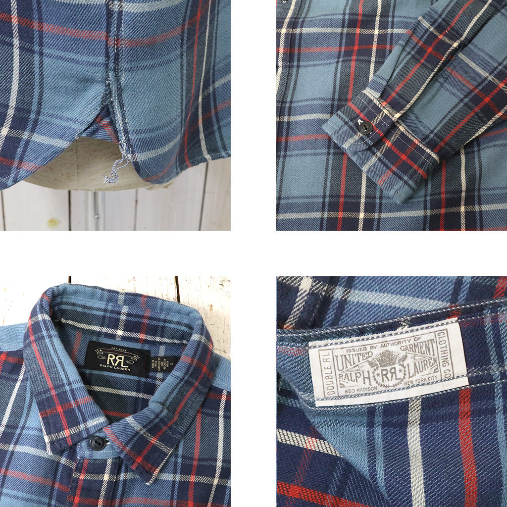 Double RL『PLAID TWILL WORKSHIRT』(BLUE)