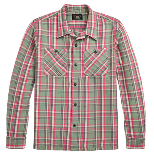 Double RL『PLAID TWILL CAMP SHIRT』(SAGE GREEN)