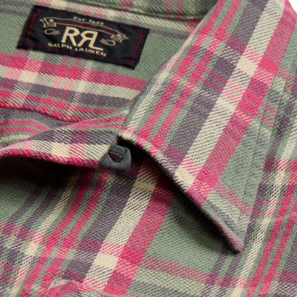 Double RL『PLAID TWILL CAMP SHIRT』(SAGE GREEN)